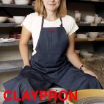 Claypron Artist Potters Kitchen Apron (Blue Denim)