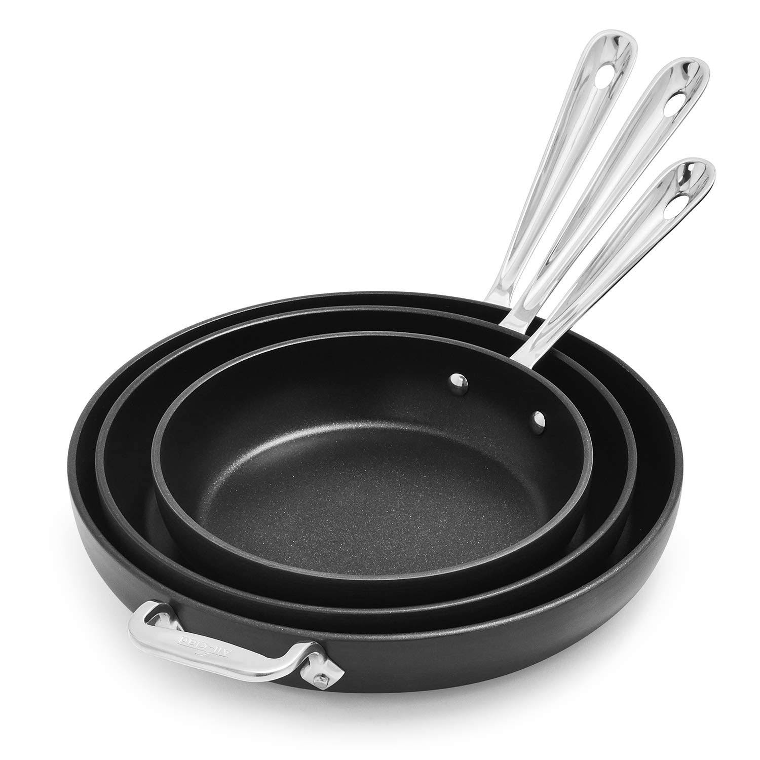 a1506fd7f683370893697e6f5e12627d5c8f2d035fe435ed7c8c86853b762dd3.jpg All-Clad HA1 Nonstick Set of 3 Skillets - Image 1