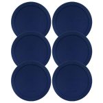 Lids for Pyrex and Anchor Round Glass Containers (4-Cups, Orange-4PK)