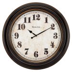 Westclox Round Oversized Classic Clock, Brown