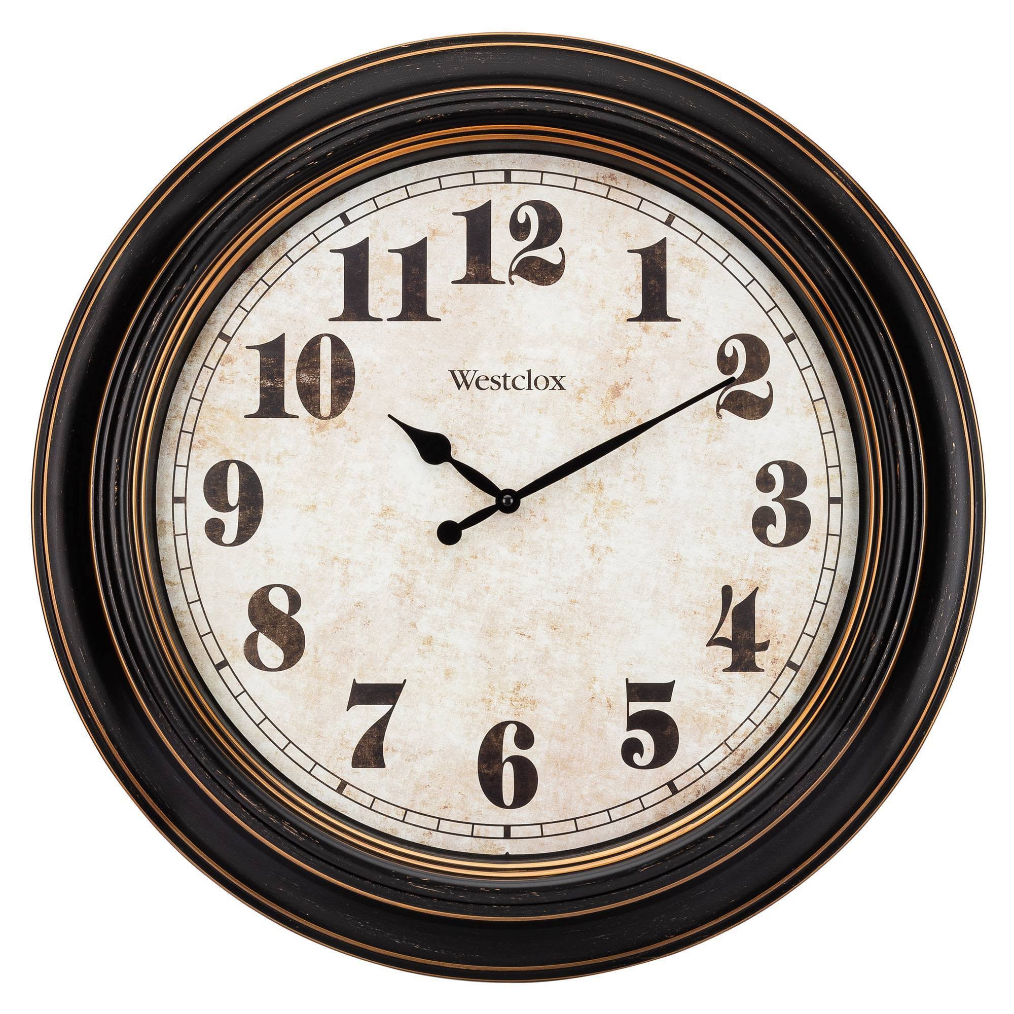 a18ef695fca06fd60dd1ba8a56e5a3e97019bb6ea7b9a74bd9fc9c881824a859.jpg Westclox Round Oversized Classic Clock, Brown - Image 1