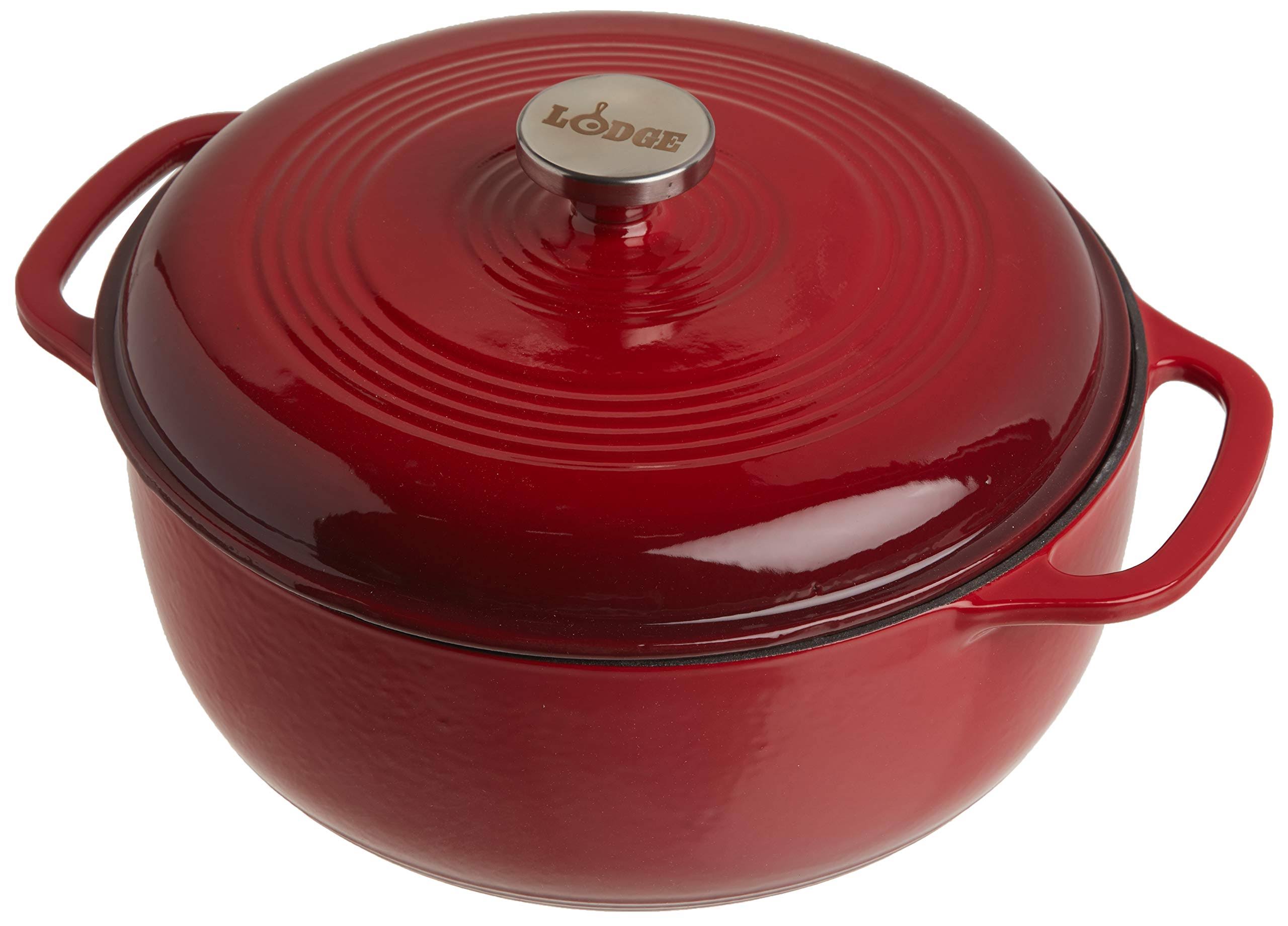 a1aec11ed790ca521ae94ce997c1939386b7515c75a3de856aab532aa1a59b01.jpg Lodge 6qt Color Enamel Dutch Oven EC6D43 - Image 1
