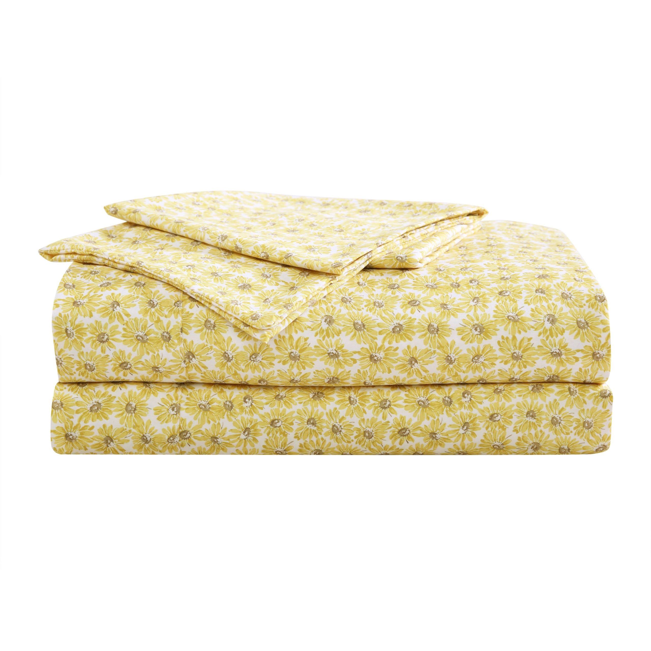 a1b7be62282613698bdbc2f7882f31e439a14f6a61ee3ea6fb4c9f0b5293c7de.jpg Betsey Johnson Sunflower Field Yellow Queen Sheet Set - Image 1