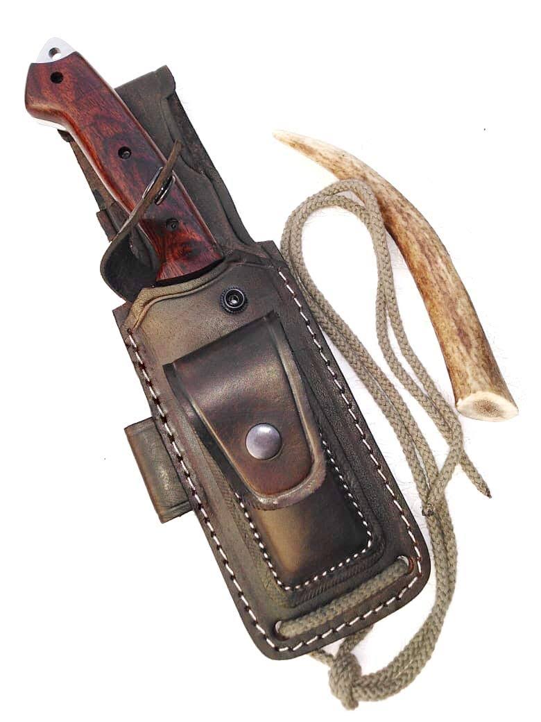 a1c66fc934aa266d94feb08dfc7f6377247bb6daa0a364bad84f2792075a4f01.jpg Ottoza Handmade Leather Knife Sheath Side Draw Knife Sheath - Bushcraft Knife Sheath - Hunting Knife Sheath - Survival Knife Sheath - Vertical Knife - Image 1