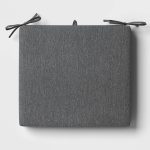 18"x20" Solid Woven Outdoor Chair Seat Cushion Charcoal - Threshold