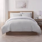 Serta Supersoft Cooling Bed Set, Reversible Duvet Set - Light Grey - King