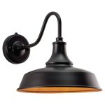 Gunnora 1 - Bulb Integrated LED Outdoor Barn Light with Dusk to Dawn Andover Mills Fixture Finish: Dark Bronze, Size: 11.5" H x 12" W x 18" D