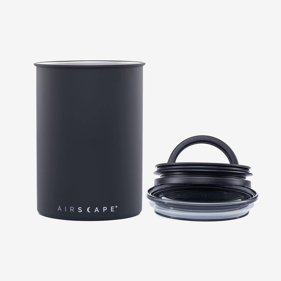 a21552b4365680ec6a928370759d0a549ca611a4a2741229ff9d81724326f9d3.jpg Airscape Coffee and Food Storage Canister - Medium 7" Can, Charcoal (Matte Black) - Image 1