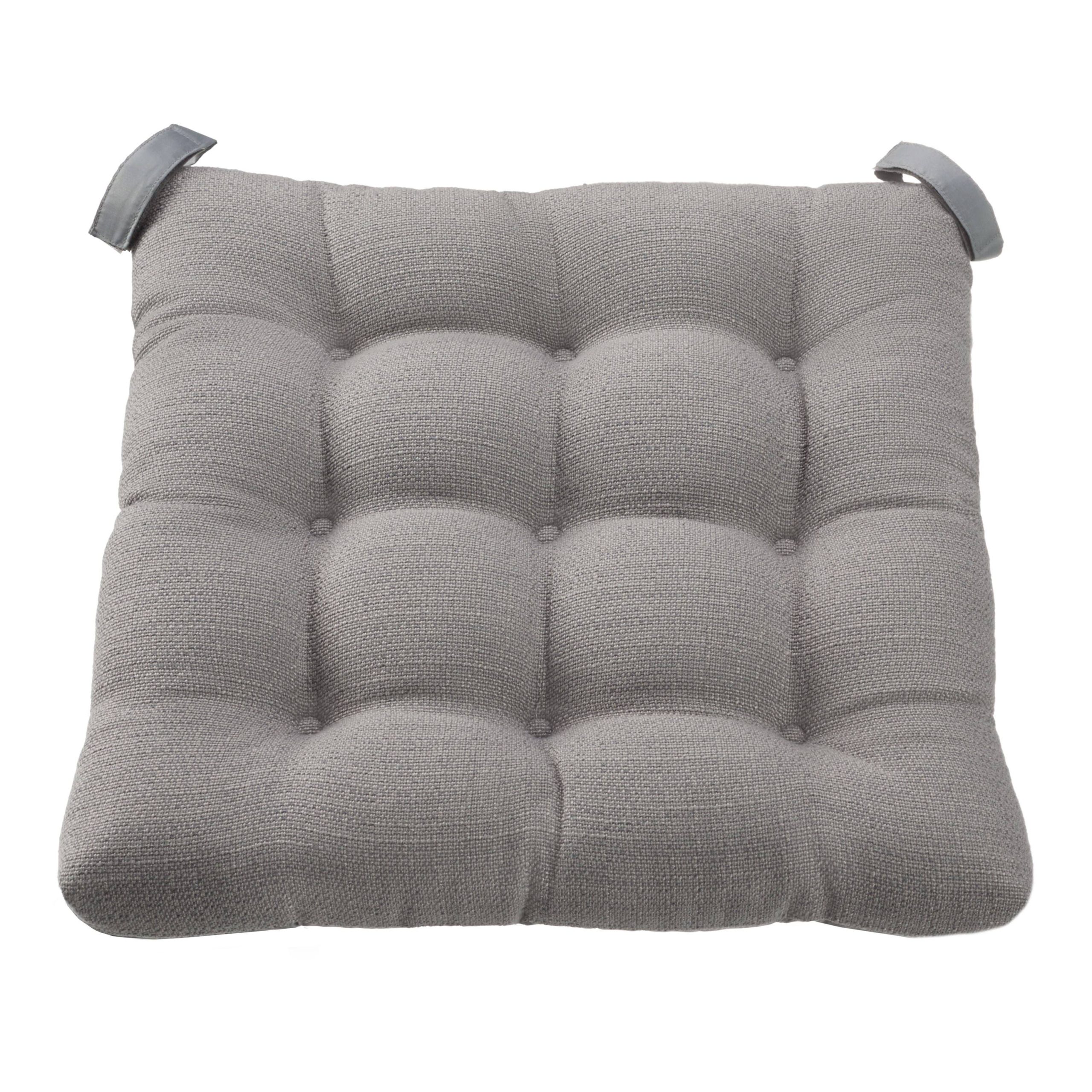 a220365736caa5ccaa1e778051d78dda5da56830f85c74eb7ea0b8c2e5e7787f.jpg Mainstays Gray Color Textured Chair Seat Pad Chair Cushion - Each - Image 1