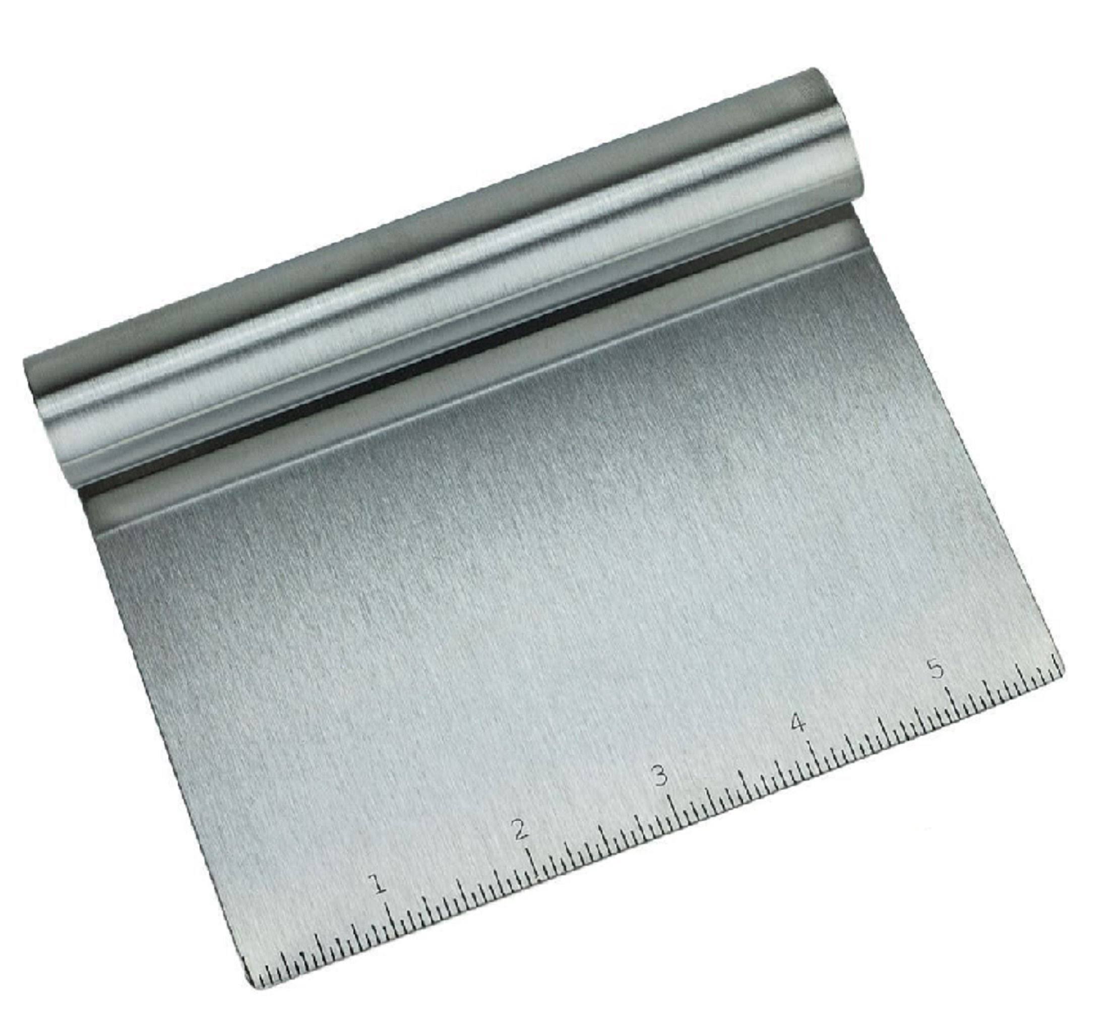 a228671f2bd79b131f32e27487bef8ceab5881940305826e7de272631e5777eb.jpg Stainless Steel Food Scraper and Chopper Large Griddle Spatula Kitchen Tool Gadget - Image 1