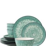 Noritake Colorkraft Essence 12 Piece Dinnerware Set, Service for 4 - Jade
