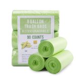 Jaoul Biodegradable Medium Trash Bags 8 Gallon, 0.67 Mil Extra Strong Garbage Bags for 30 Liter Trash Can for Home Office Car Kitchen, Green, 90