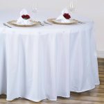 Efavormart 120" Wholesale Round Tablecloth Polyester Round Table Linens for Wedding Party Banquet Restaurant - White