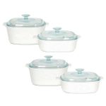 Corningware A-423c-jw White Pyroceram 4-Piece Cookware Set (2-Pack)