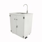 Cabinet Portable Sink Self Contained Hand Wash Station Mobile Sink Water Fountain Water Supply 110V/12V Powered Built-in Pump Water Jugs NOT included 24 X 18 X 30 CABINET SIZE 10094