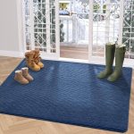 DEXI Door Mat Entryway Doormat Front Entrance Non-Slip Low Profile Washable for Inside Entry 31.5 inchx47 inch,Blue 31.5 inchx47 inch Blue