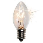 Wintergreen C7 Twinkle Transparent Clear, 7 Watt Light Bulbs