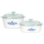 Corningware Stovetop 4-pc Pyroceram Blue Cornflower Casserole Set