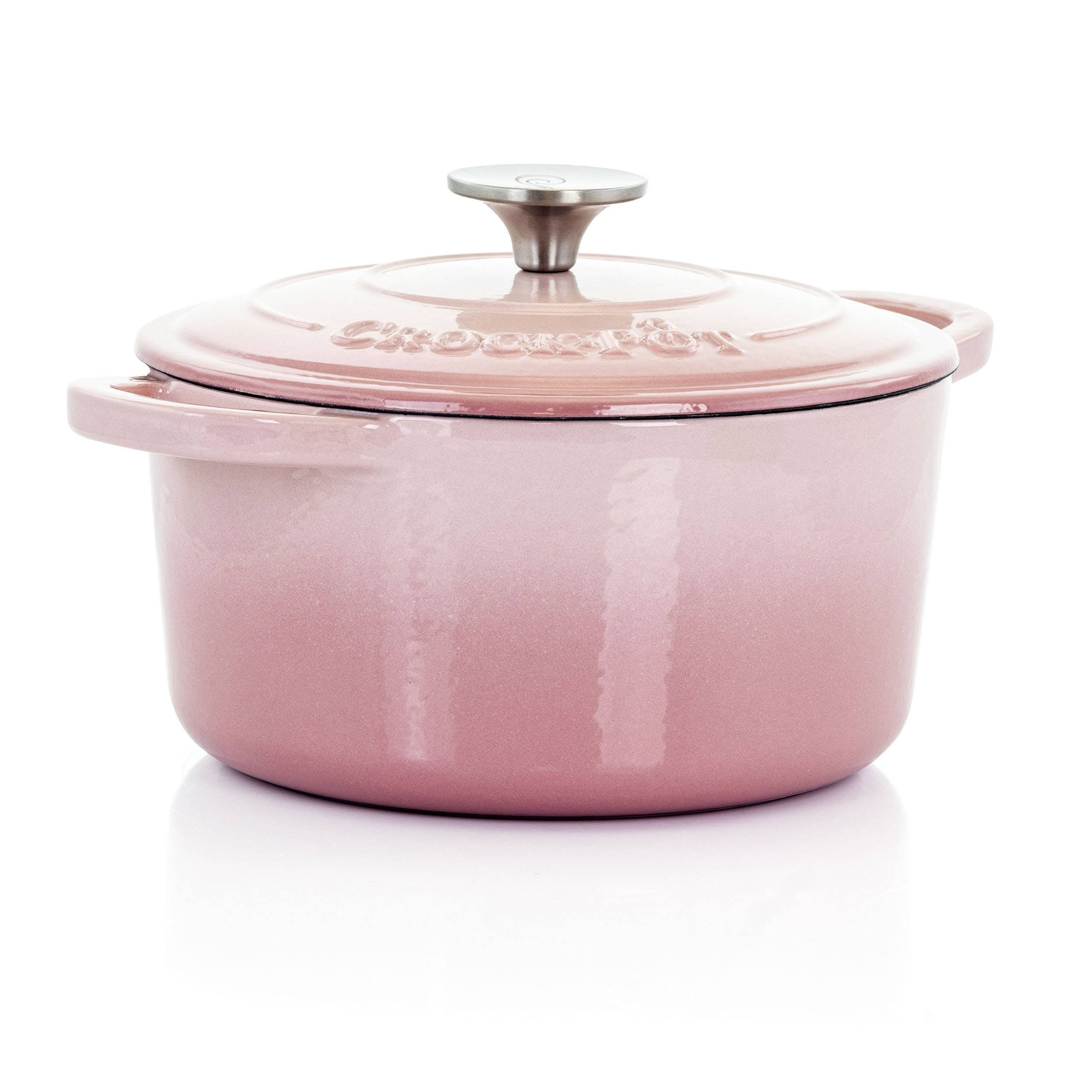 a341b45acb1d1482c2cd6796dcd32ab6a1d9aeb62906623cd885843684c74432.jpg Crock-Pot Artisan Round Enameled Cast Iron Dutch Oven, 3-Quart, Blush Pink - Image 1