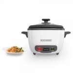 Black+decker RC516 16-Cup Cooked/8-Cup Uncooked Rice Cooker and Food Steamer, White