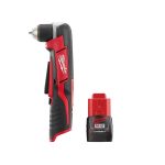 Milwaukee 2415-20-48-11-2420 M12 12-Volt Lithium-Ion Cordless 3/8 in. Right Angle Drill M12 2.0 Ah Battery