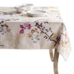 Maison d' Hermine Equinoxe 100% Cotton Beige Tablecloth 60 inch by 120 inch. for