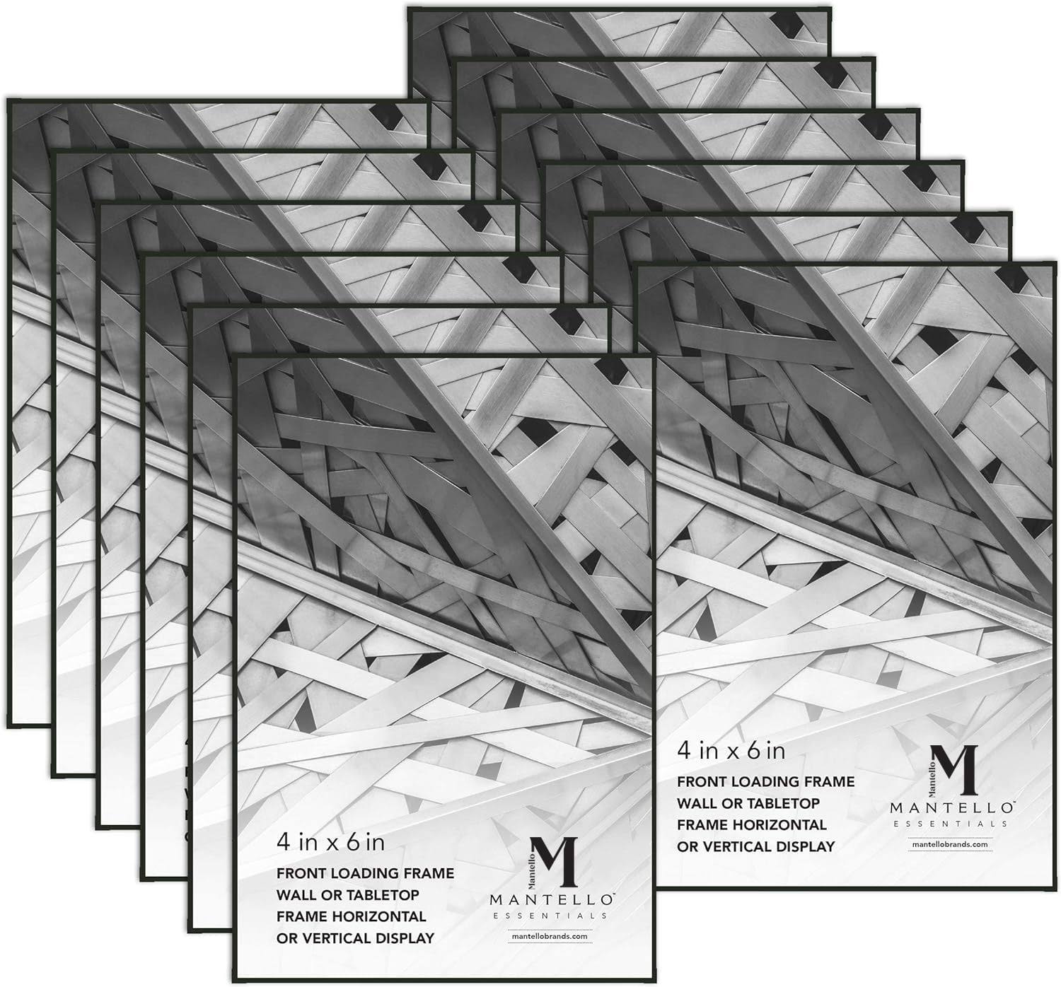 a36fb3444b927f85f1210754c49e51746577b3d86280be0ed3742bd219a9eec4.jpg Mantello 4 inch x 6 inch Front Loading Picture Frames, Black, Set of 12 - Image 1
