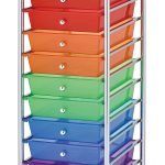 10-Drawer Metal Craft Storage Rainbow Cart, Size: 12.8 in Wx15.35 in Dx38.19 in H, Silver