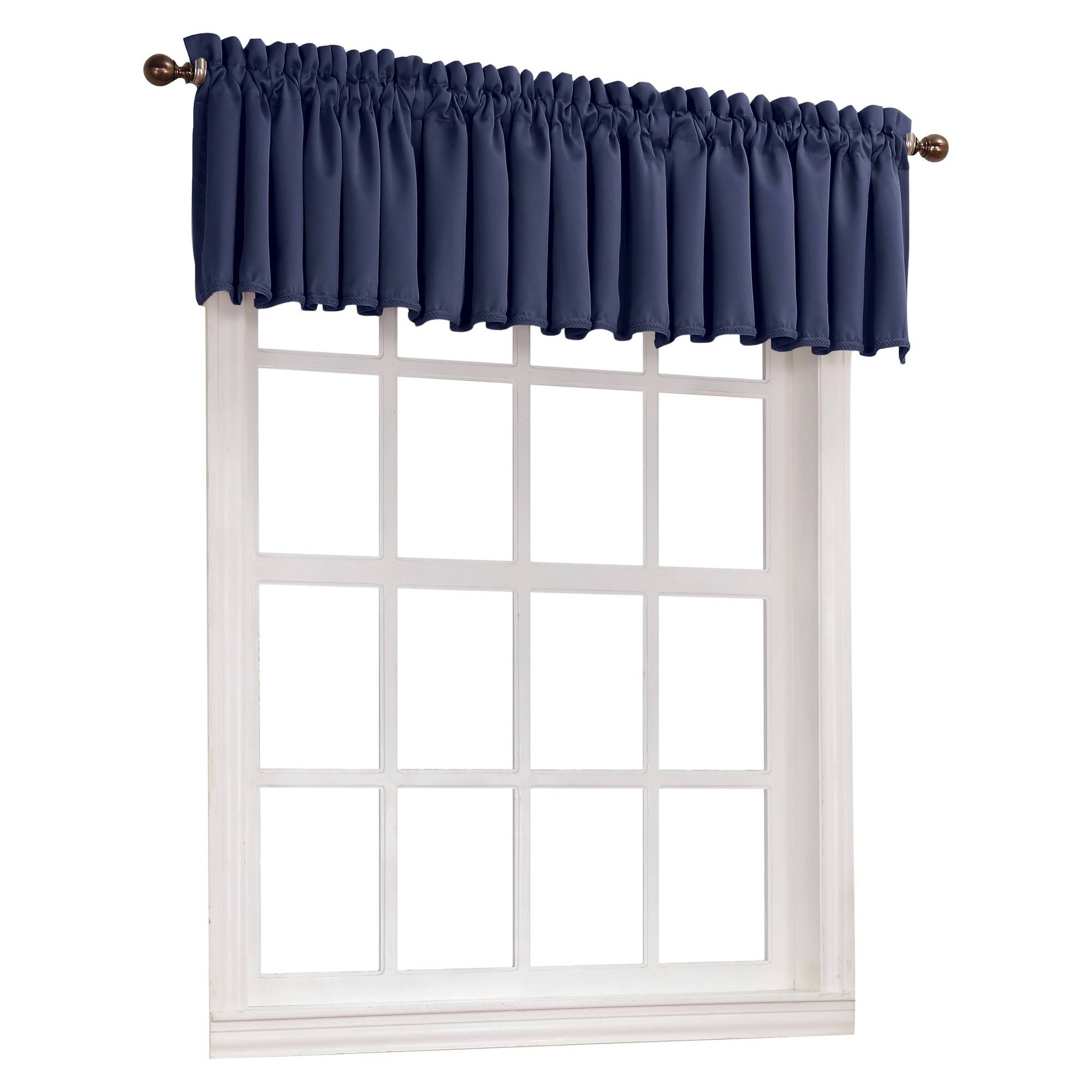 a397995fccd37851a785f374f95077c9d2702e8782ec3a707f8053b3620bd6e0.jpg Sun Zero Kylee Room Darkening Tailored Valance, Navy - Image 1