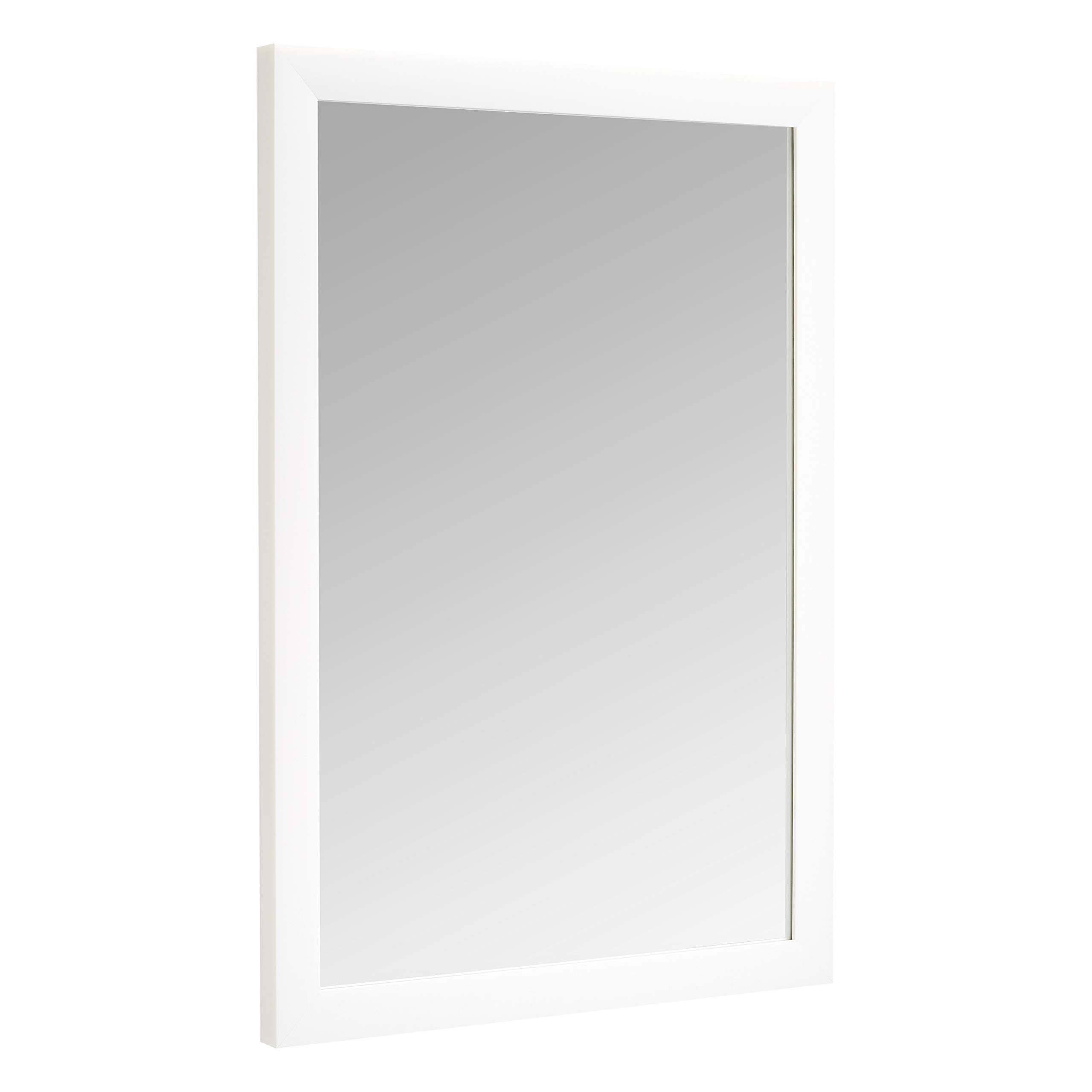 a3a6d1f28156352a9b8957e1d185e865c627ef7ae3cdb0fbead1539f8c9c6e9c.jpg AmazonBasics Rectangular Wall Mirror - 20" x 28", Standard Trim, White - Image 1