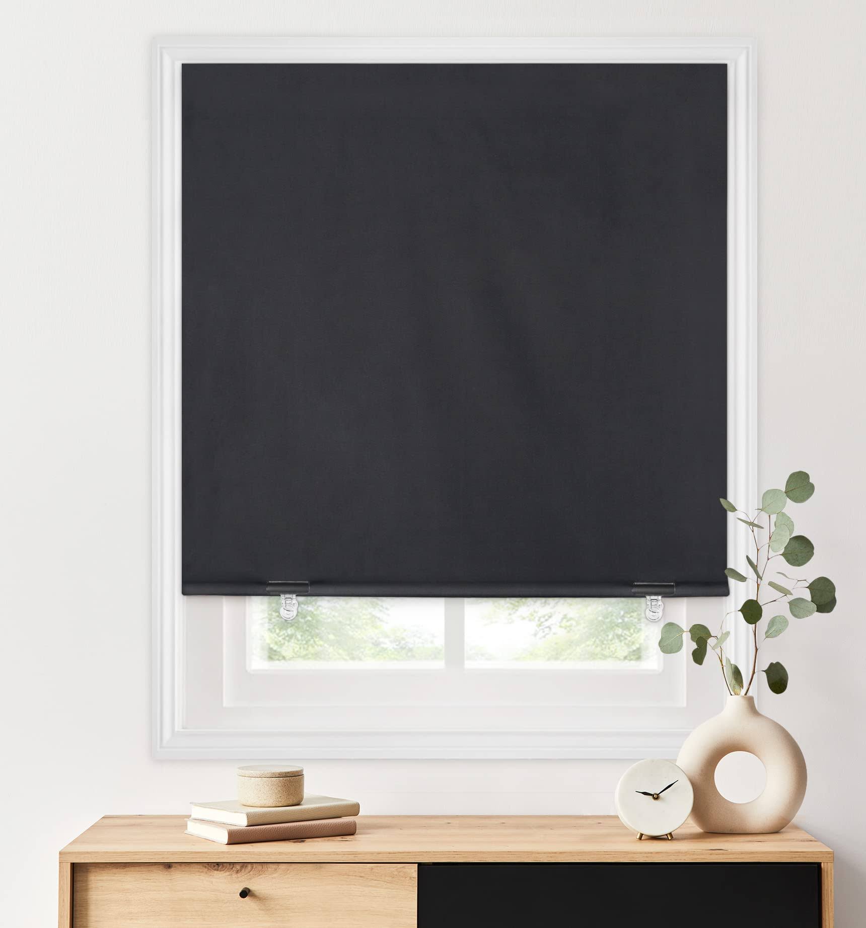 a3b41e73a71bbc8e92e0898eeb3447e0ad9c79ddbc1fe8e7aa8ac50870c353f4.jpg LazBlinds 100% Blackout Roller Shades, No Tools No Drill Cordless Blinds for Windows, Thermal Insulated UV Protection Privacy Window Shades for - Image 1