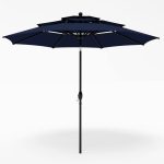 10 ft. Market Patio Umbrella in 3-Layer in Blue with Crank and Tilt