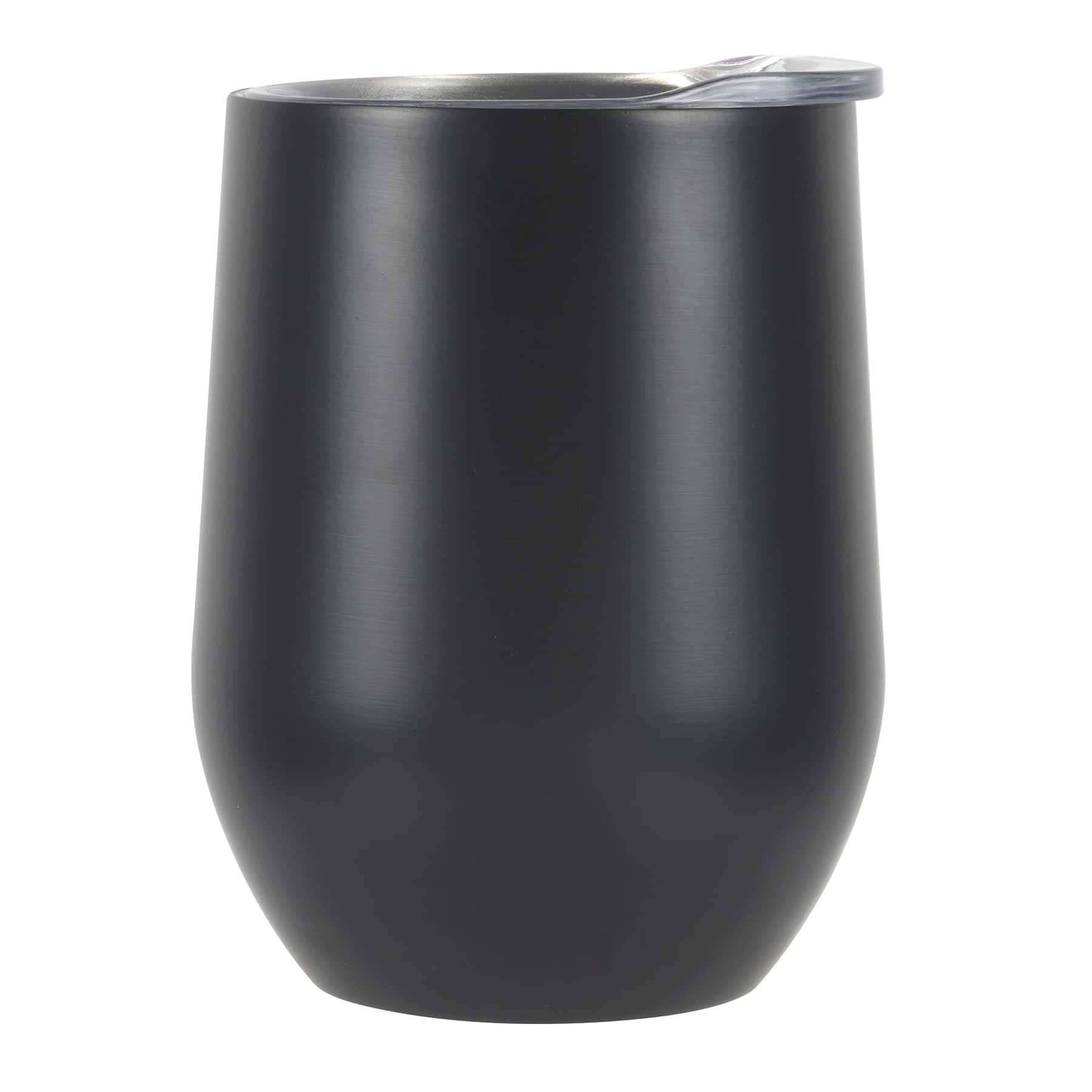 a3be3ec1895bc73a155b3a8e1aeb51d04655158e081622e4d44bd20cb096f6fb.jpg ArtMinds Stainless Steel Wine Tumbler - Black - 12 Ounce - Each - Image 1