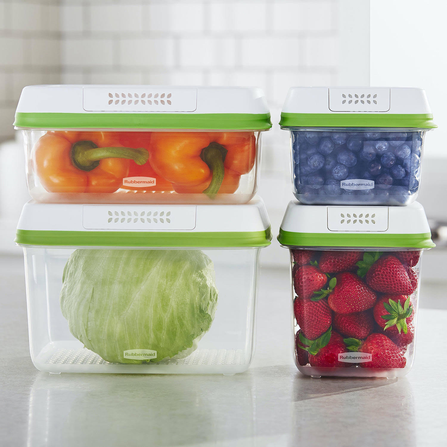 a3cc250ee0939f3544cc5e8686e11926ab9a368af0baeb839fa32e172fb57fcb.jpg Rubbermaid FreshWorks Food Storage Containers, 8-Piece Set - Image 1