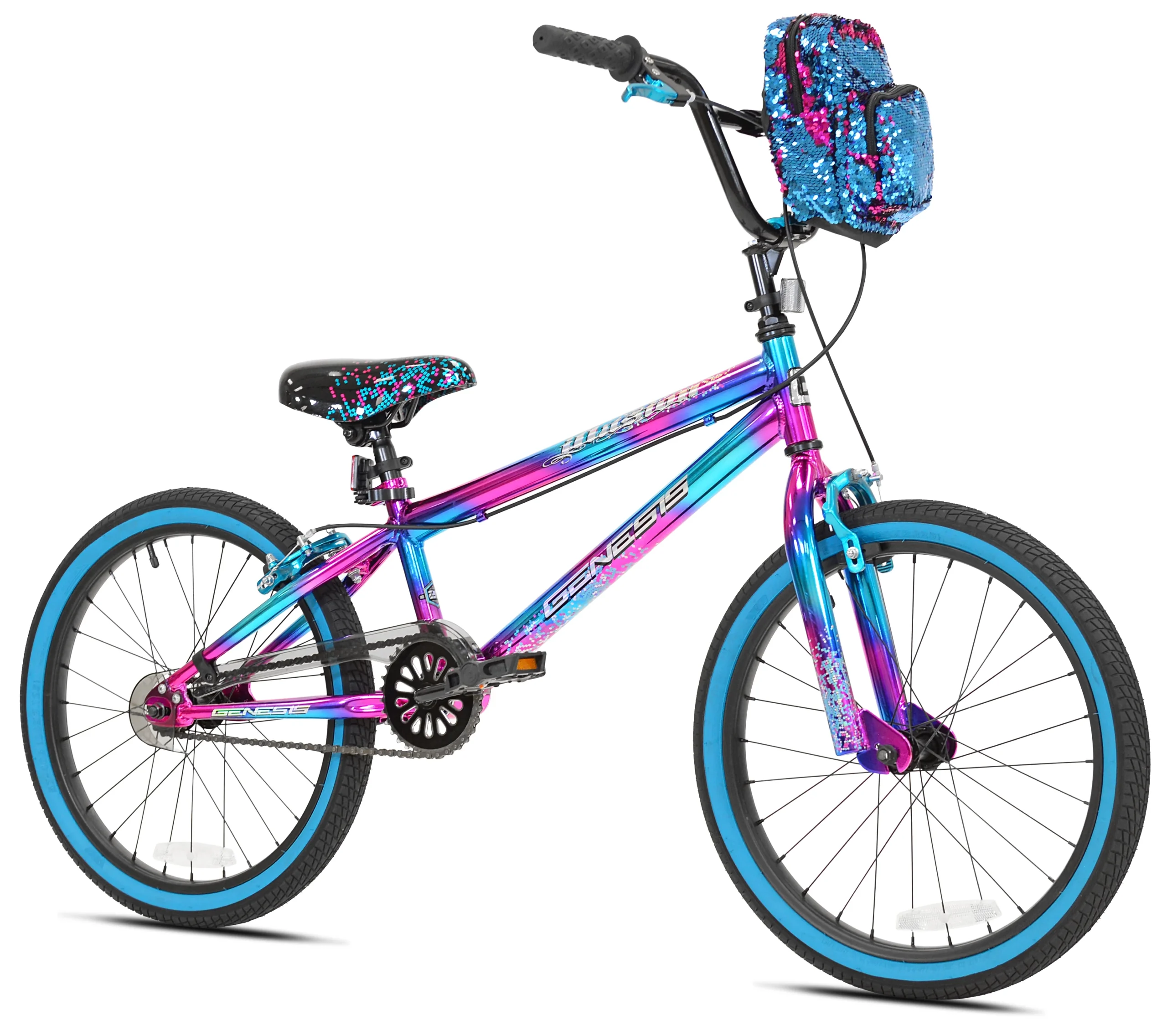 a4058e8bec66813f4907b5951ffbbc869b3f58e0d1e3f5640f2939abbe44460f.webp 20" Illusion Girls Bike, Blue/Purple - Image 1