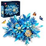 Traverse Star Blue Flowers Building Sets for Adult, Centerpieces(917PCS), Botanical Collection Crafts for Table or Wall Decoration, Unique Home