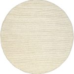 8' Round Hand Woven Chunky Woolen Cable Area Rug Off White - nuLOOM