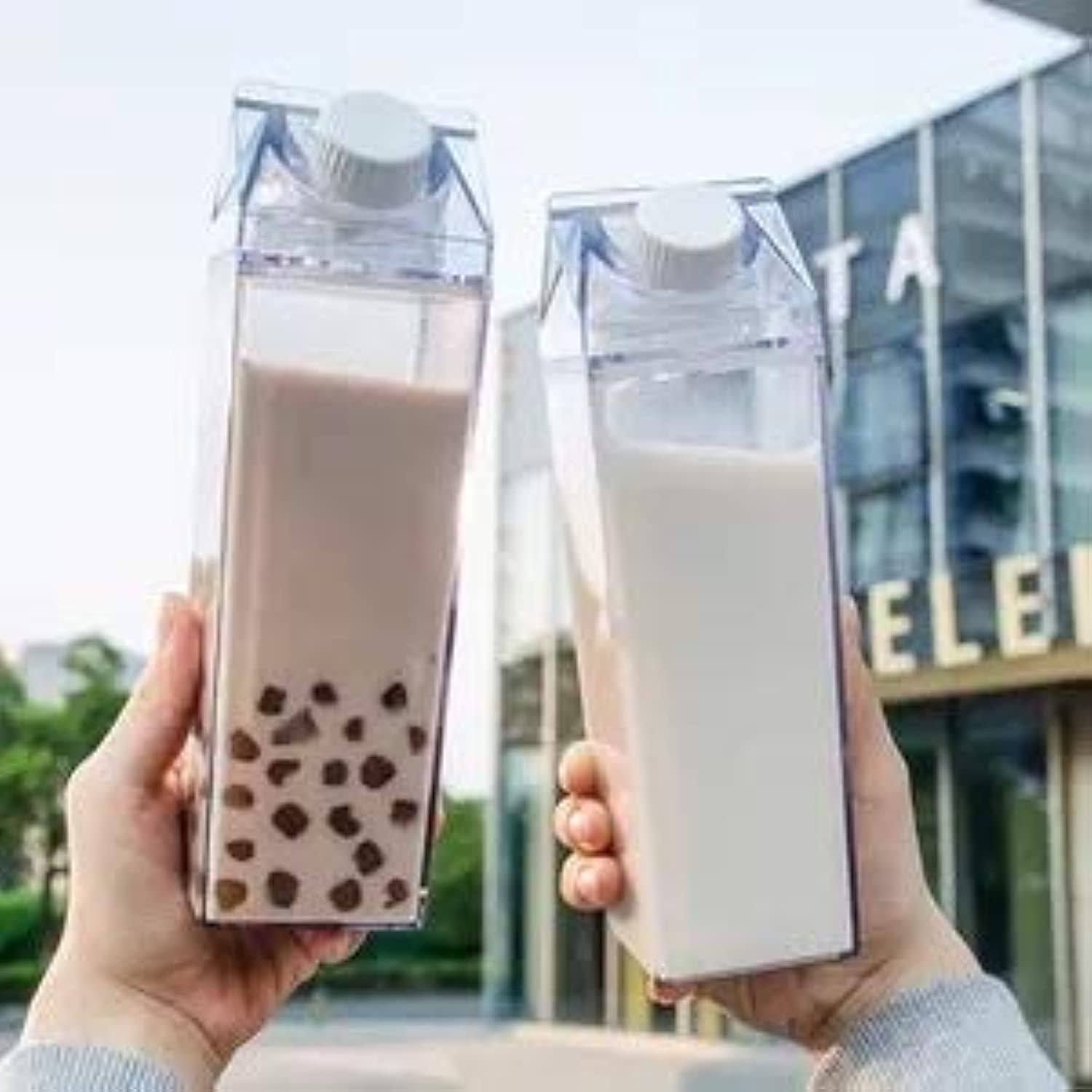 a44a5863629d5eee92307268308feebbdec2be9361e6ae1bb54e24e86d7baebd.jpg Star-goods Fun Clear Stylish Milk Carton Water Bottle - Image 1