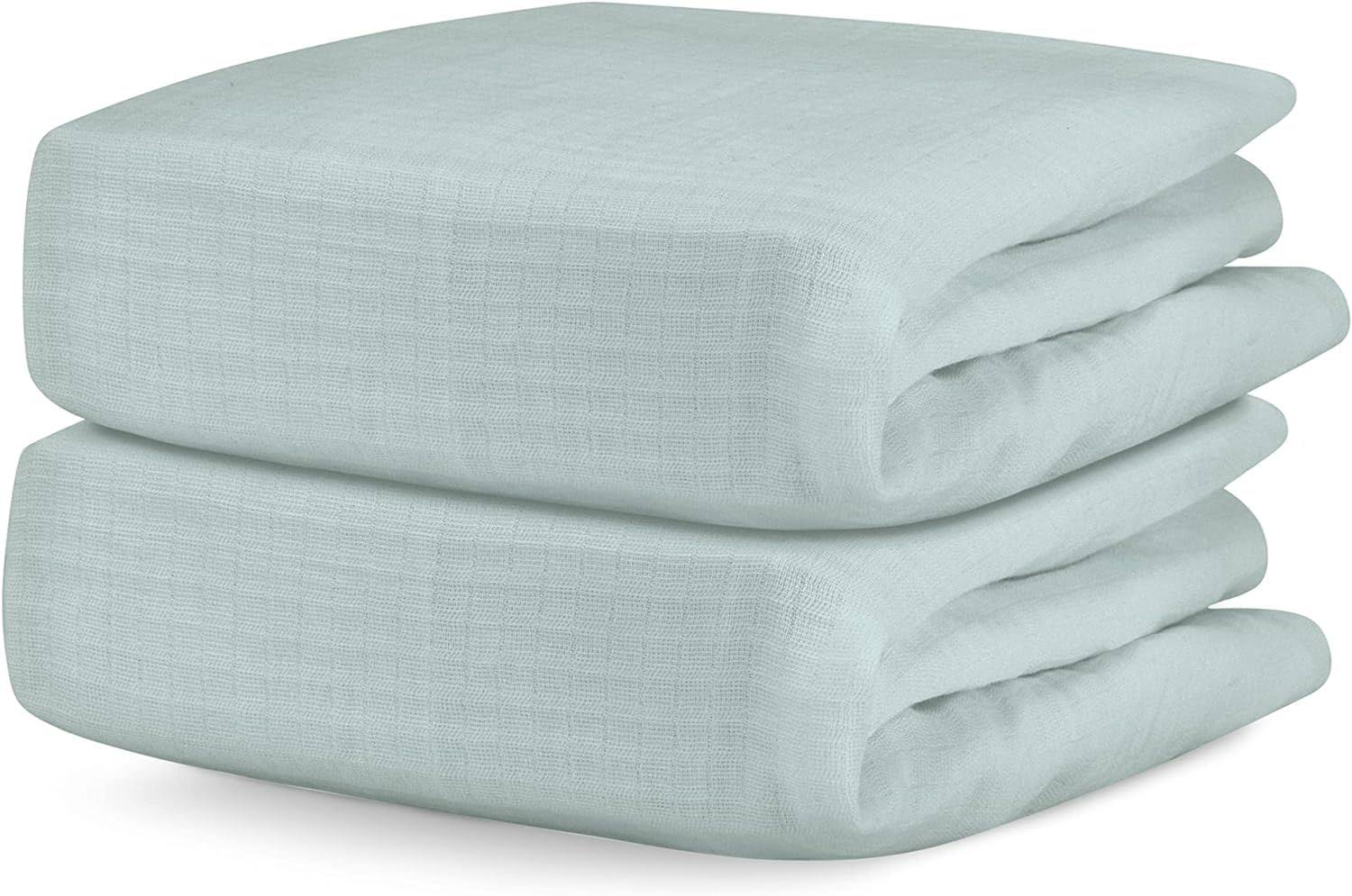 a44ab2d4e35f05bb7dd9703849ea0db6dbf1b8e0fa79e7652afdb9a103ec537c.jpg Newton Baby 2-Pack Organic Cotton Breathable Crib Sheets in Sage - Image 1