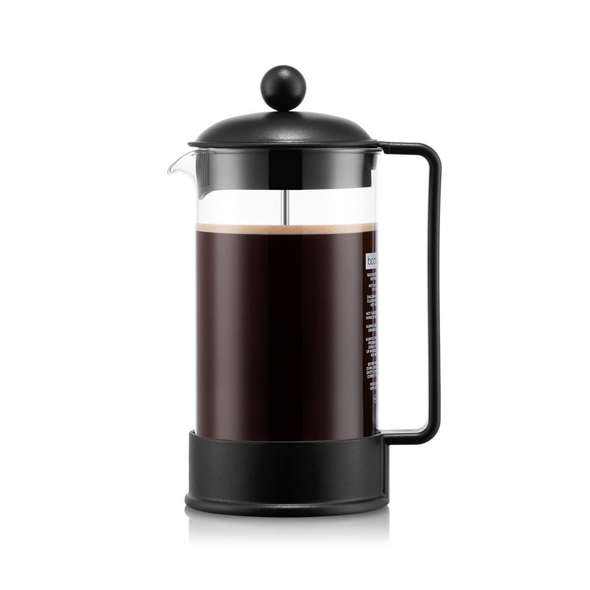 a45dd7eca586f95a16c538aa08be4cf28640af3d96e16ff2ff644795dbbd370a.jpg Bodum 1548-01US Brazil French Press Coffee and Tea Maker 34 Ounce Black - Image 1