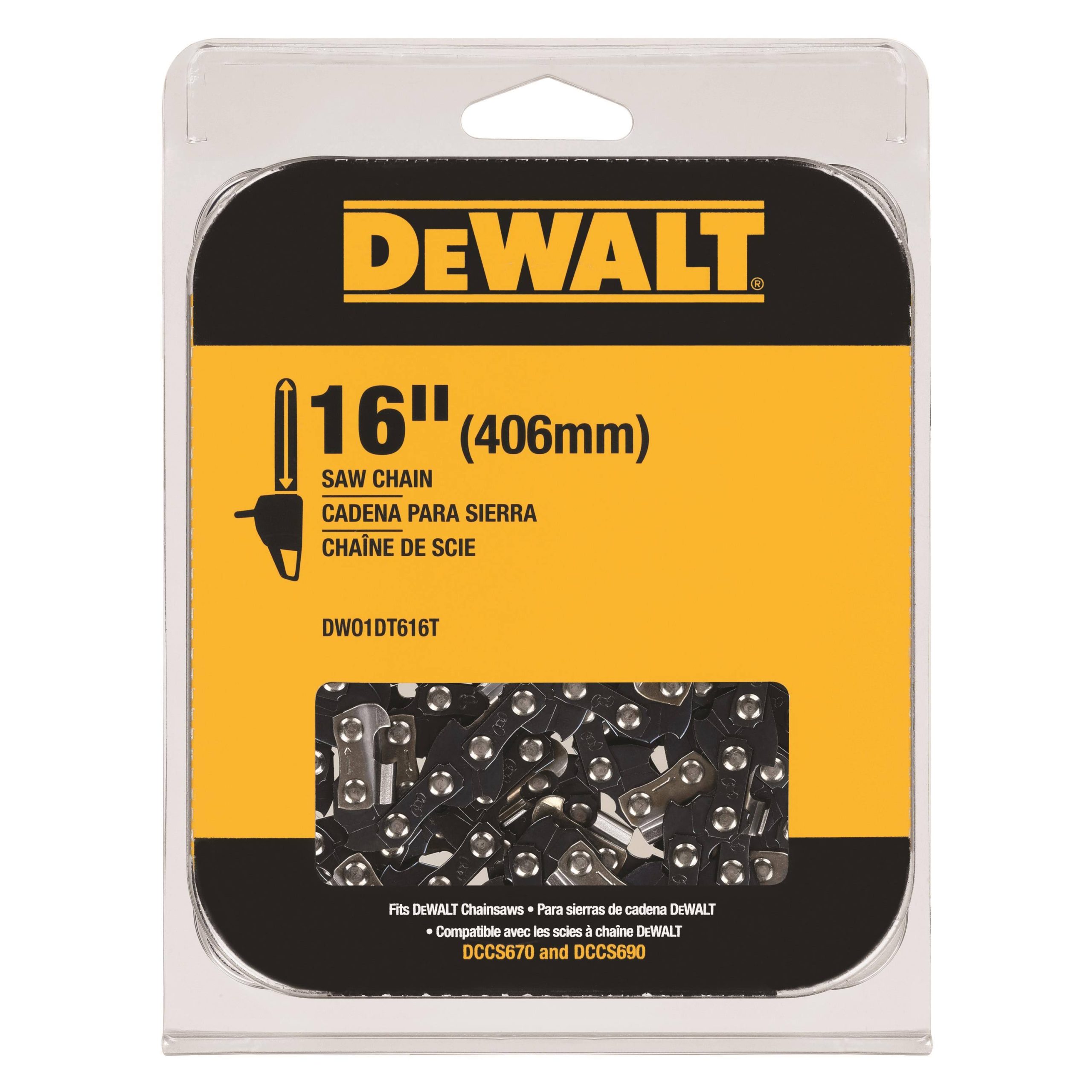 a4696b0acdeb50962396967c320d1f83819a189e86025125c9de67ac015170e4.jpg DeWalt 16 inch Replacement Chain - DWO1DT616T - Image 1