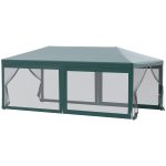 Outsunny 10' x 20' Gazebo Canopy Cover Tent with Removable Walls Green