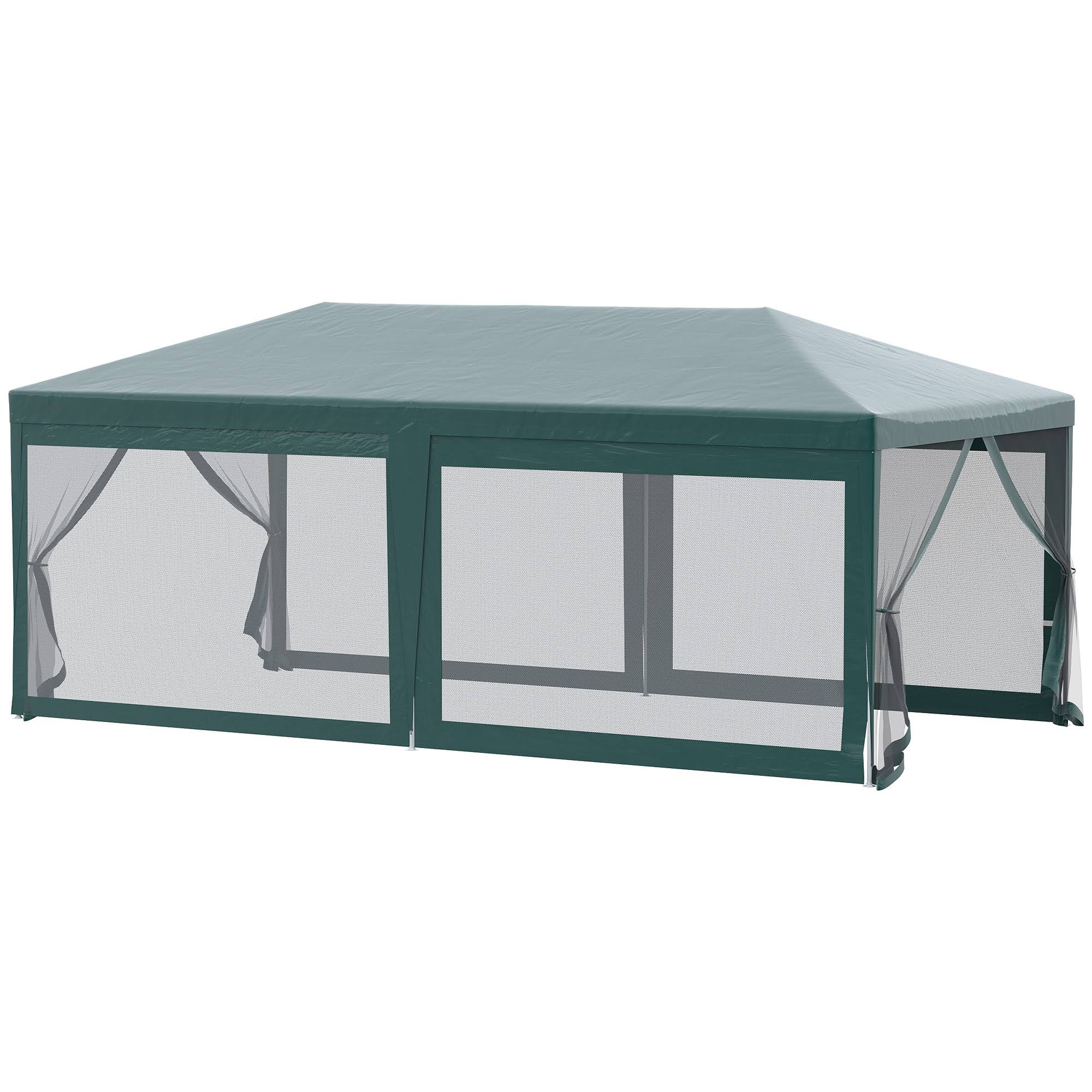 a47e6999dbc58c9eeb13fe4151ff9329422e155079c3def122b8647f52b95964.jpg Outsunny 10' x 20' Gazebo Canopy Cover Tent with Removable Walls Green - Image 1
