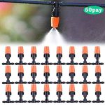 Dceyaor Three-Way Atomizing Nozzle, Adjustable Garden Irrigation Nozzle, Garden/Roof Cooling Nozzle, Greenhouse Vegetable Irrigation(50 Sets)