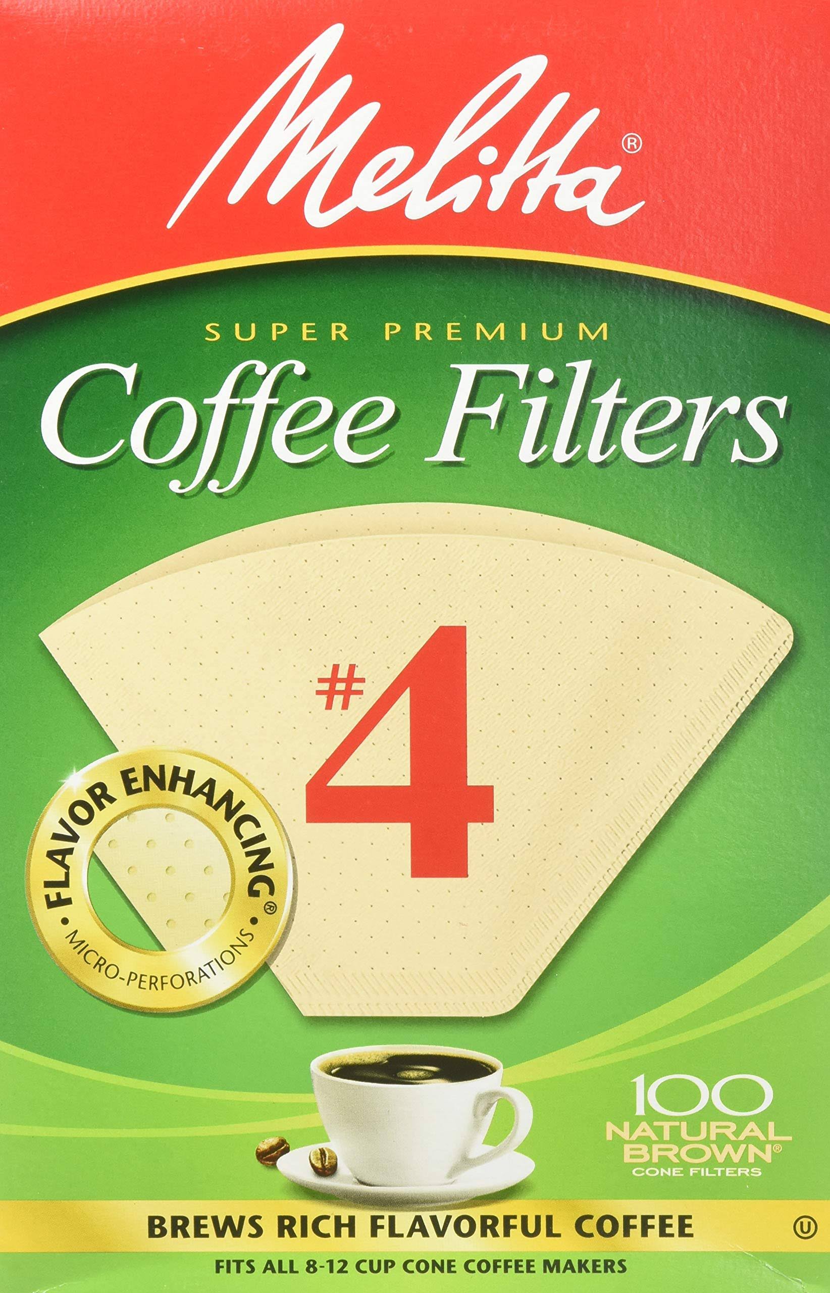 a48df940f70d14295d1daf4a4ebd25a9b1092e6f6c61495b2323dd7d9d4e9f16.jpg Melitta Cone Coffee Filters, Natural Brown #4, 300 Count (Pack of 3) - Image 1