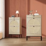 Boho Natural Rattan Shoe Storage Cabinet Bay Isle Home Finish: Brown