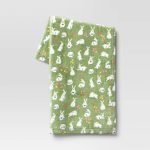 Printed Plush Bunny Easter Throw Blanket Green - Room Essentials