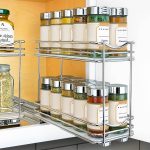 Lynk Professional Slide Out Double Spice Rack Upper Cabinet Organizer - 4" Wide