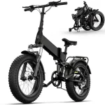 Electric Bike. 4.0 Fat Tire Foldable Ebike. 48V 13Ah Battery. 750W Electric Commuter Bicycle with LCD. 20 One-Step Folding Electric City Bike for Men Women. Black