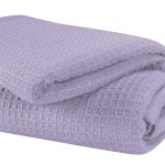 Glamburg 100% Cotton Thermal Blanket, Breathable Bed Blanket Twin size, Soft Waffle Blanket, Twin Blanket, All Season Cotton Blanket, Purple